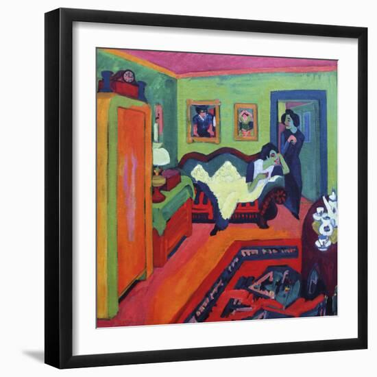 Interior with Two Girls-Ernst Ludwig Kirchner-Framed Giclee Print