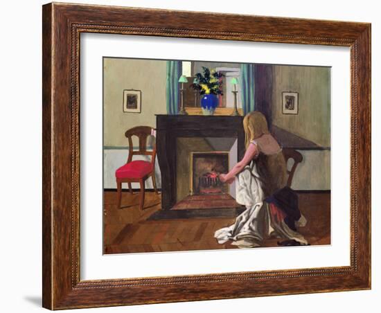 Interior with Woman in Shirt, 1899 by Felix Edouard Vallotton-Felix Edouard Vallotton-Framed Giclee Print