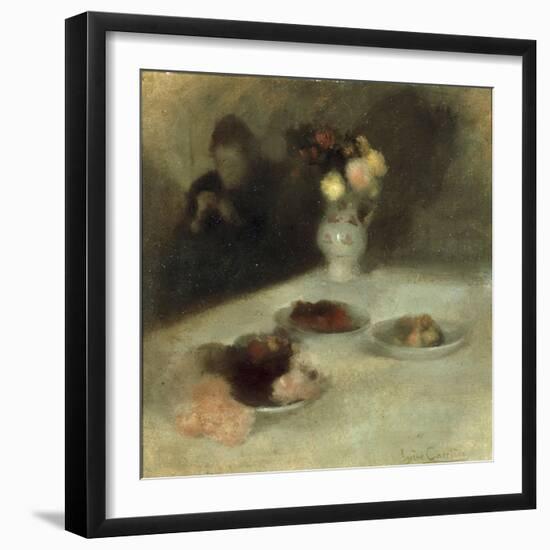 Interior with Woman Knitting-Eugene Carriere-Framed Giclee Print