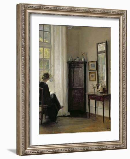 Interior with Woman Reading-Carl Holsoe-Framed Giclee Print