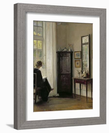 Interior with Woman Reading-Carl Holsoe-Framed Giclee Print