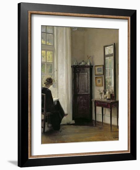 Interior with Woman Reading-Carl Holsoe-Framed Giclee Print