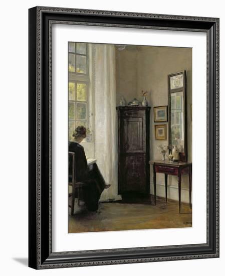 Interior with Woman Reading-Carl Holsoe-Framed Giclee Print