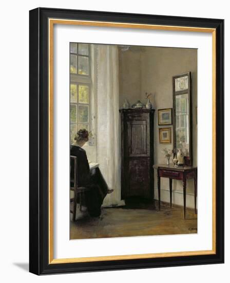 Interior with Woman Reading-Carl Holsoe-Framed Giclee Print