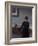 Interior with Young Woman from Behind-Vilhelm Hammershoi-Framed Giclee Print