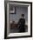 Interior with Young Woman from Behind-Vilhelm Hammershoi-Framed Giclee Print