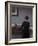 Interior with Young Woman from Behind-Vilhelm Hammershoi-Framed Giclee Print