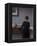Interior with Young Woman from Behind-Vilhelm Hammershoi-Framed Premier Image Canvas