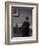 Interior with Young Woman from Behind-Vilhelm Hammershoi-Framed Giclee Print