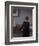 Interior with Young Woman from Behind-Vilhelm Hammershoi-Framed Giclee Print