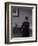 Interior with Young Woman from Behind-Vilhelm Hammershoi-Framed Giclee Print