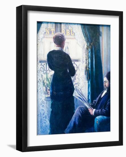 Interior, Woman at the Window, C. 1880 (Oil on Canvas)-Gustave Caillebotte-Framed Giclee Print