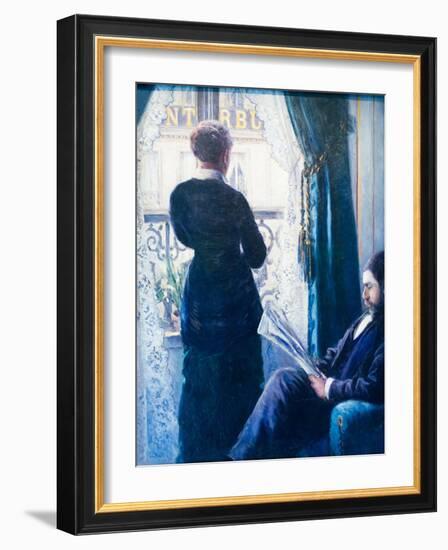 Interior, Woman at the Window, C. 1880 (Oil on Canvas)-Gustave Caillebotte-Framed Giclee Print