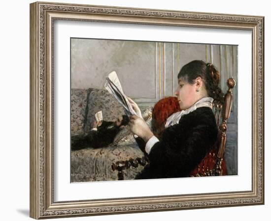 Interior, Woman Reading, 1880-Gustave Caillebotte-Framed Giclee Print