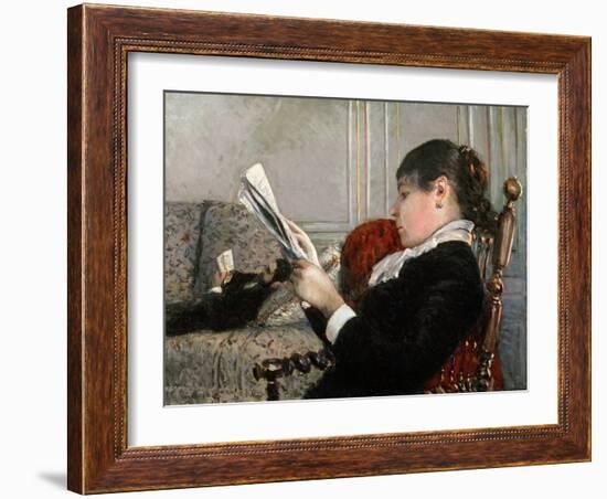 Interior, Woman Reading, 1880-Gustave Caillebotte-Framed Giclee Print