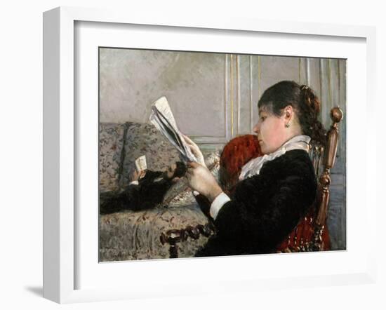 Interior, Woman Reading, 1880-Gustave Caillebotte-Framed Giclee Print