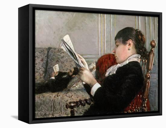 Interior, Woman Reading, 1880-Gustave Caillebotte-Framed Premier Image Canvas