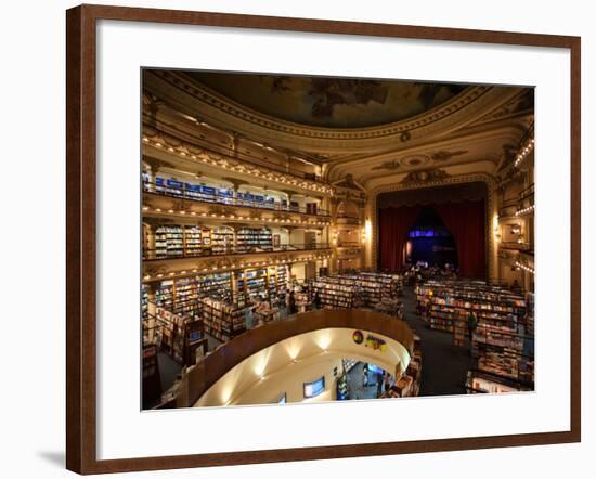 Interiors of a Bookstore, El Ateneo, Avenida Santa Fe, Buenos Aires, Argentina-null-Framed Photographic Print