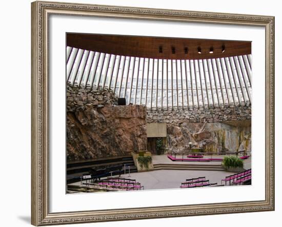 Interiors of a Church, Temppeliaukion Kirkko, Helsinki, Finland-null-Framed Photographic Print