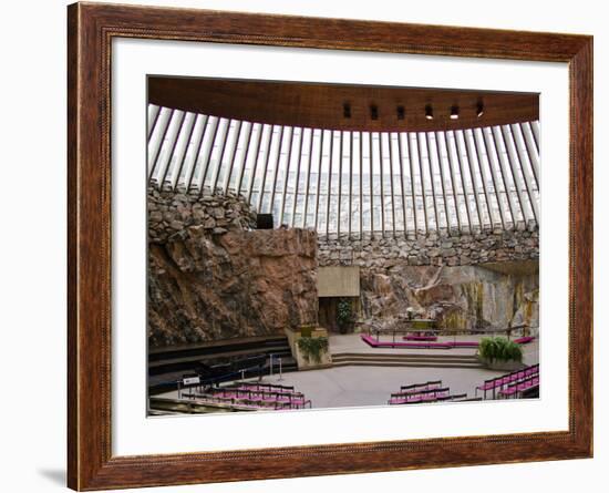 Interiors of a Church, Temppeliaukion Kirkko, Helsinki, Finland-null-Framed Photographic Print