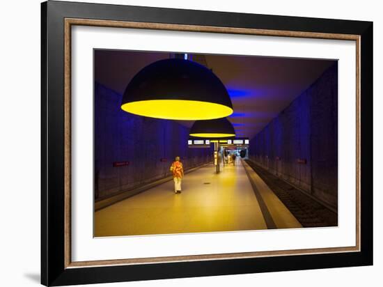 Interiors of an Underground Station, Westfriedhof, Munich U-Bahn, Munich, Bavaria, Germany-null-Framed Photographic Print