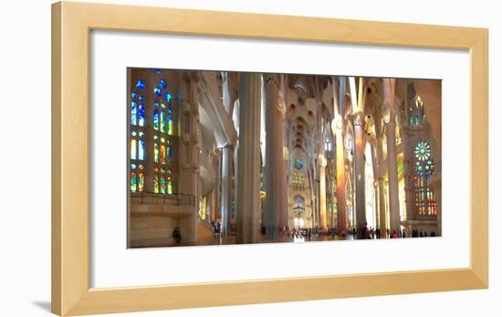 Interiors of La Sagrada Familia, Barcelona, Catalonia, Spain-null-Framed Photographic Print