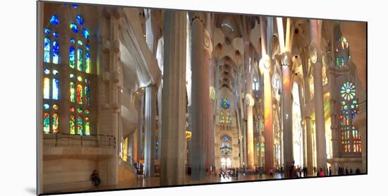 Interiors of La Sagrada Familia, Barcelona, Catalonia, Spain-null-Mounted Photographic Print