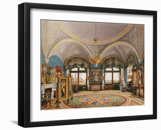Interiors of the Winter Palace, the Corner Drawing Room of Emperor Nicholas I, Mid of the 19th C-Konstantin Andreyevich Ukhtomsky-Framed Giclee Print