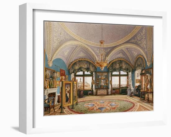 Interiors of the Winter Palace, the Corner Drawing Room of Emperor Nicholas I, Mid of the 19th C-Konstantin Andreyevich Ukhtomsky-Framed Giclee Print