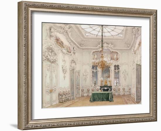 Interiors of the Winter Palace, the Green Dining Room, 1852-Ludwig Premazzi-Framed Giclee Print