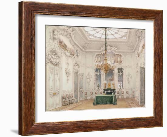 Interiors of the Winter Palace, the Green Dining Room, 1852-Ludwig Premazzi-Framed Giclee Print