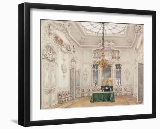 Interiors of the Winter Palace, the Green Dining Room, 1852-Ludwig Premazzi-Framed Giclee Print