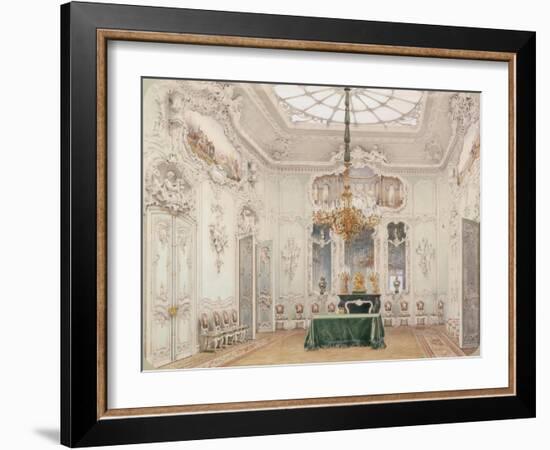 Interiors of the Winter Palace, the Green Dining Room, 1852-Ludwig Premazzi-Framed Giclee Print