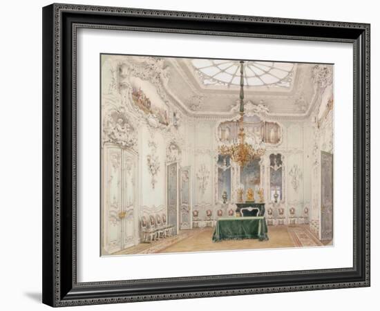 Interiors of the Winter Palace, the Green Dining Room, 1852-Ludwig Premazzi-Framed Giclee Print