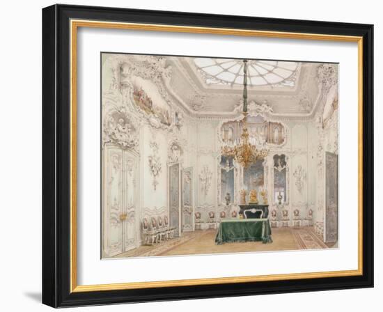Interiors of the Winter Palace, the Green Dining Room, 1852-Ludwig Premazzi-Framed Giclee Print