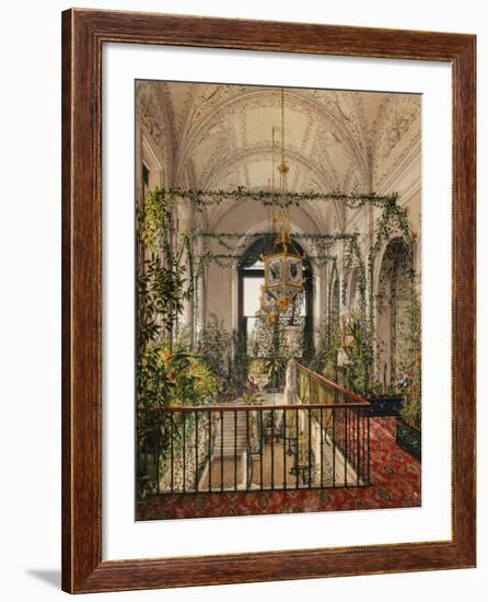 Interiors of the Winter Palace, the Small Winter Garden in the Apartments of Alexandra Fyodorovna-Konstantin Andreyevich Ukhtomsky-Framed Giclee Print