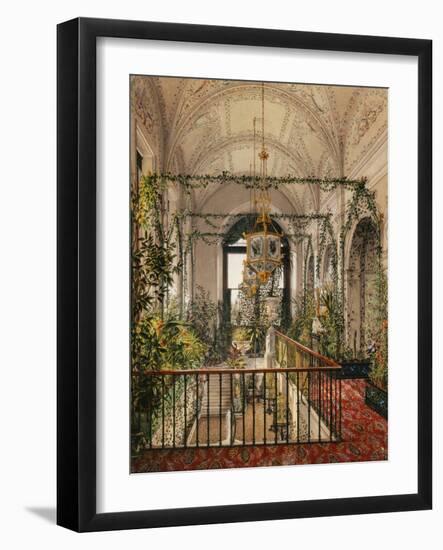 Interiors of the Winter Palace, the Small Winter Garden in the Apartments of Alexandra Fyodorovna-Konstantin Andreyevich Ukhtomsky-Framed Giclee Print