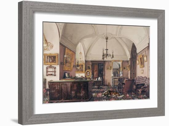 Interiors of the Winter Palace, the Study of Grand Prince Nicholas Nicolaievich, 1856-Konstantin Andreyevich Ukhtomsky-Framed Giclee Print