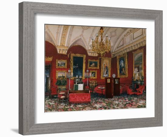 Interiors of the Winter Palace, the Study of Grand Princess Maria Nikolayevna, End of 19th C-Konstantin Andreyevich Ukhtomsky-Framed Giclee Print