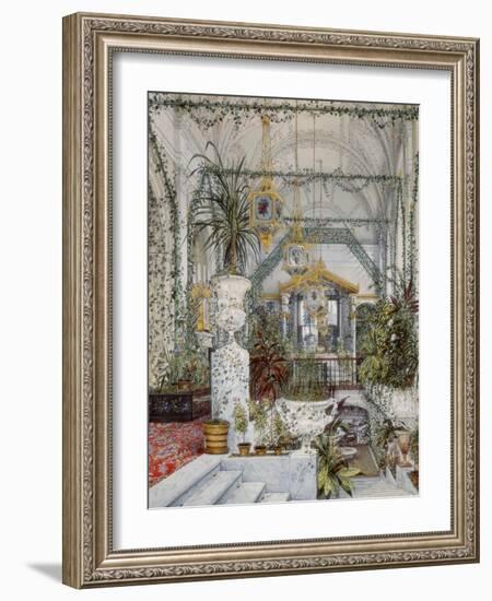 Interiors of the Winter Palace, the Winter Garden of Empress Alexandra Fyodorovna, 1860S-Konstantin Andreyevich Ukhtomsky-Framed Giclee Print