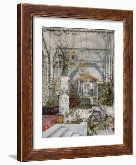 Interiors of the Winter Palace, the Winter Garden of Empress Alexandra Fyodorovna, 1860S-Konstantin Andreyevich Ukhtomsky-Framed Giclee Print