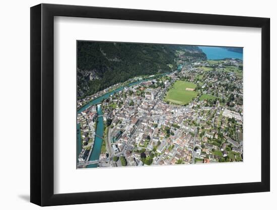 Interlaken, Interlaken-Oberhasli, Bern, Switzerland, Jungfrau Region, Town Centre, Aerial Picture-Frank Fleischmann-Framed Photographic Print