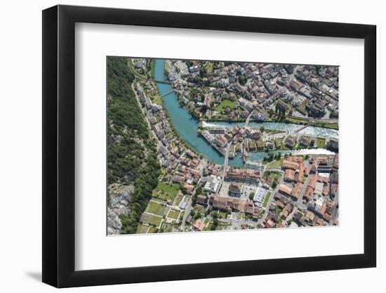 Interlaken, Interlaken-Oberhasli, Bern, Switzerland, Jungfrau Region, Town Centre, Aerial Picture-Frank Fleischmann-Framed Photographic Print