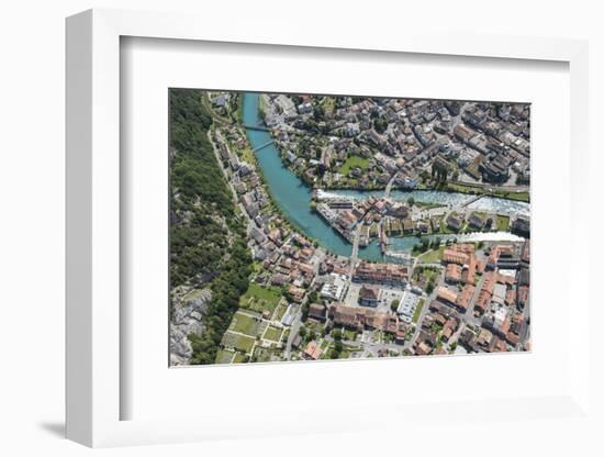 Interlaken, Interlaken-Oberhasli, Bern, Switzerland, Jungfrau Region, Town Centre, Aerial Picture-Frank Fleischmann-Framed Photographic Print