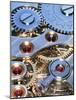 Internal Cogs And Gears of a 17-jewel Swiss Watch-David Parker-Mounted Photographic Print