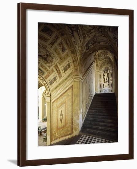 Internal Courtyard and Staircase, Palace of Marquis of Santa Cruz, Viso Del Marques-null-Framed Giclee Print