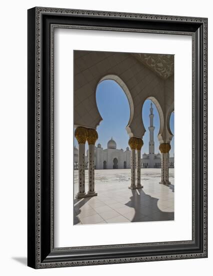 Internal View of the Arcade of the Sheikh Zayed Mosque, Al Maqta District of Abu Dhabi, Abu Dhabi-Cahir Davitt-Framed Photographic Print