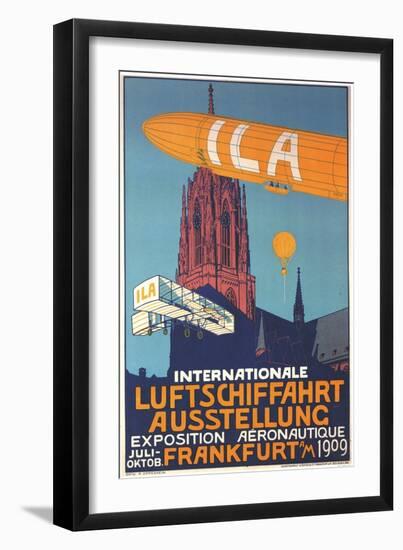 International Air Travel Exhibition Above The Frankfurt Cathedral-Alfred Nathaniel Oppenheim-Framed Art Print