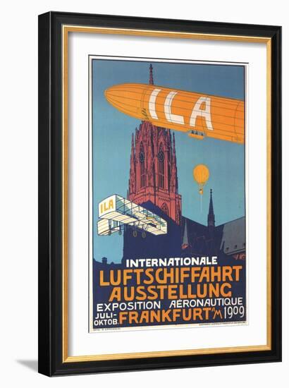 International Air Travel Exhibition Above The Frankfurt Cathedral-Alfred Nathaniel Oppenheim-Framed Art Print