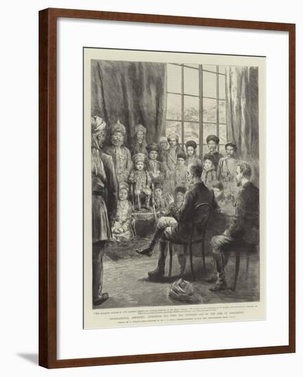 International Amenities, Afternoon Tea with the Youngest Son of the Amir of Afghanistan-Godefroy Durand-Framed Giclee Print